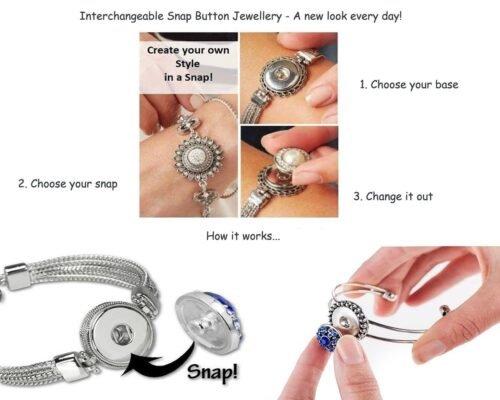 Interchangeable Snap Button charms Set of 3 - This Boy, Blue - Image 3