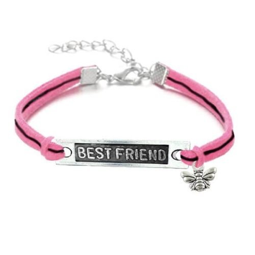 Bee Best Friends Infinity Bracelet Set of 2 - Pink, Blue - Image 2