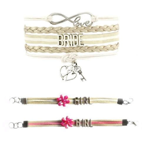 Bride & Flower Girl Infinity Bracelet Set of 3