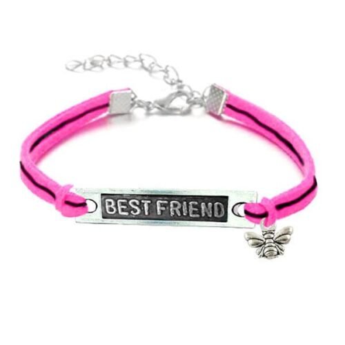 Bee Best Friends Infinity Bracelet Set of 2 - Purple, Fuschia Pink - Image 3