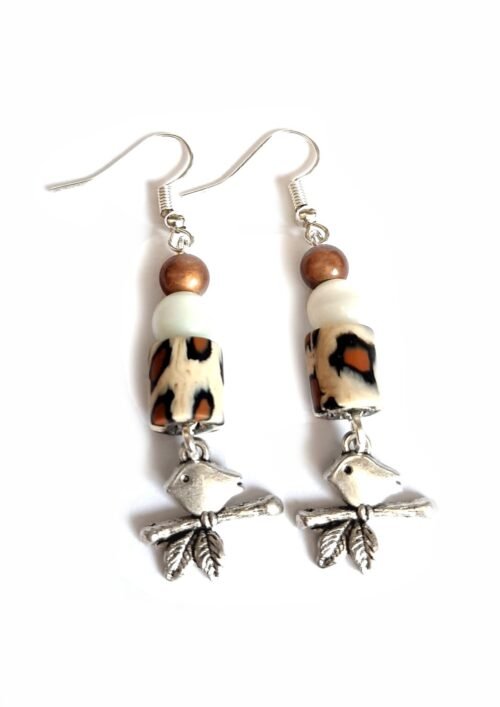 Africa Sweet Birdie Infinity Bracelet & Earrings Set - Brown - Image 5