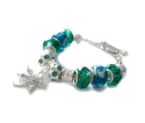 Gemmabella Women Aqua Green Beaded Bracelet - Dragonfly - Image 4