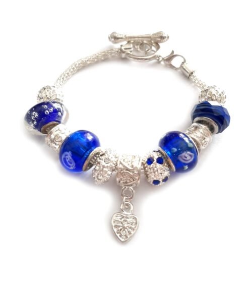 Gemmabella Women Blue Beaded Charms Bracelet - Sapphire Dream - Image 2