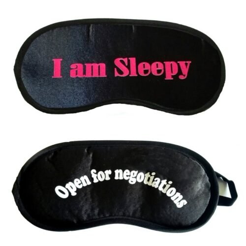 Silky Sleep Eye Mask with quirky slogans Set of 2 - Negotiations