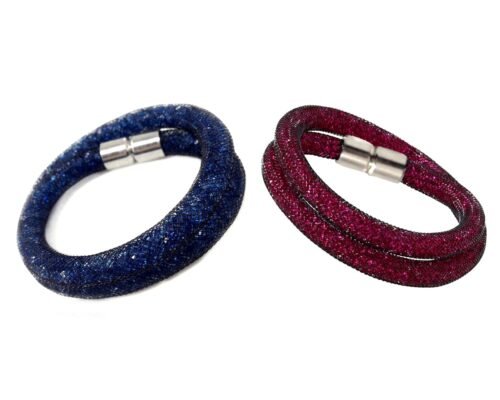 Stardust Crystal Bracelets/Necklaces- Midnight Blu Passion Pink