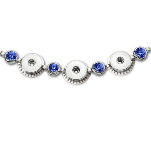 Snap Button Bracelet Base with Sapphire Blue Crystals - Image 2