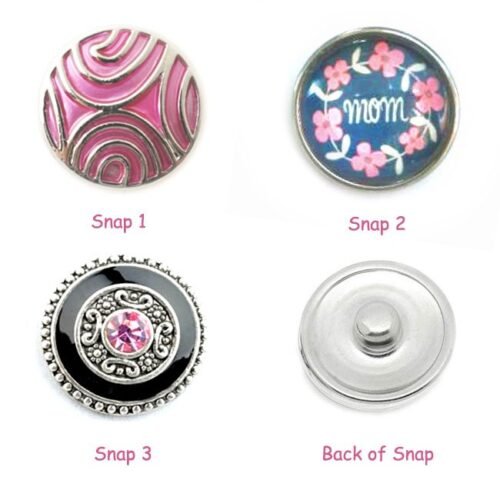 Interchangeable Snap Button charms Set of 3- MOM - Image 2