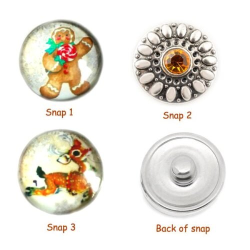 Interchangeable Snap Button charms Set of 3 - Xmas - Image 2