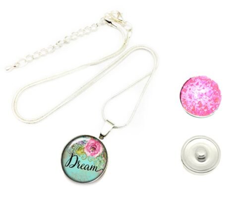 Silver Plated Round Snap Necklace - Dream - Image 4