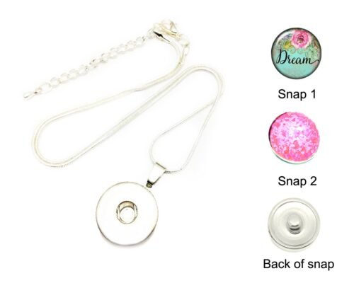 Silver Plated Round Snap Necklace - Dream - Image 2