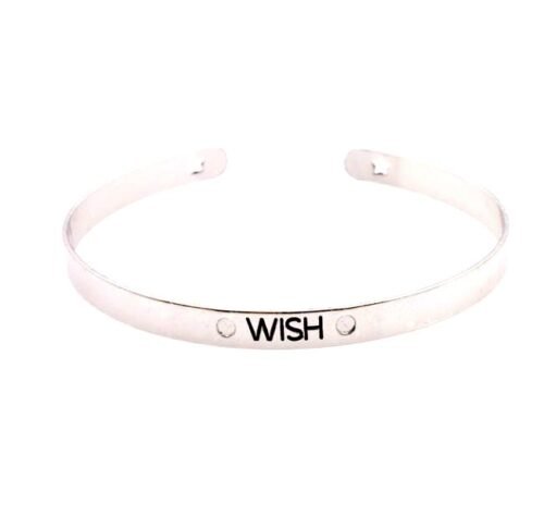 Inspirational Mantra Bangle Set of 2 - Wish, Be Brave - Image 3