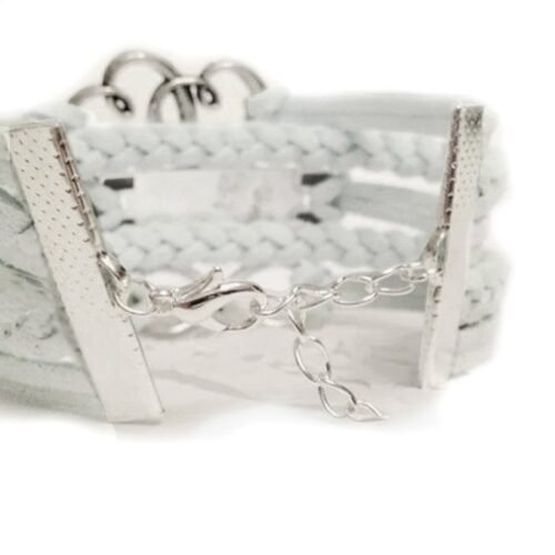 Best Friend Sister Love Infinity Bracelet with Hearts - White - Image 5