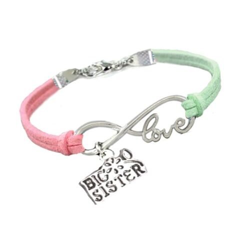Sisters Infinity Bracelet Set of 2 - Pink, Mint - Image 2