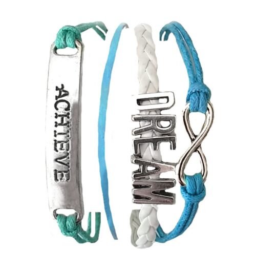 Youth Teen Dream Achieve Love Infinity Bracelet Set of 3 - Blue - Image 2