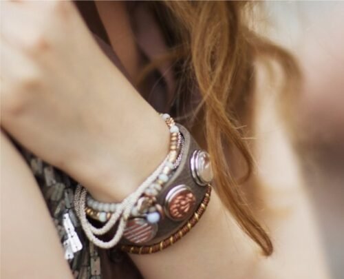 Snap Creations Ornate Brown Leather Bracelet with Three Snaps - Image 6