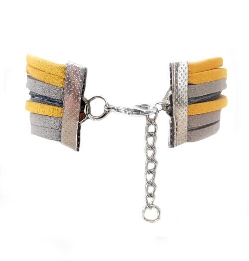 Love is the Key to Life Infinity Charm Bracelet - Grey, Yellow - Image 4