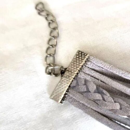 Faithful Heart Love Infinity Bracelet with Cross - Dove Grey - Image 2