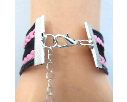 Infinity bracelet Labrador Mom with Dog Paw - Pink, Dark Brown - Image 2