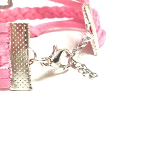 In Love Infinity bracelet with Hearts Charms - Pink - Image 2