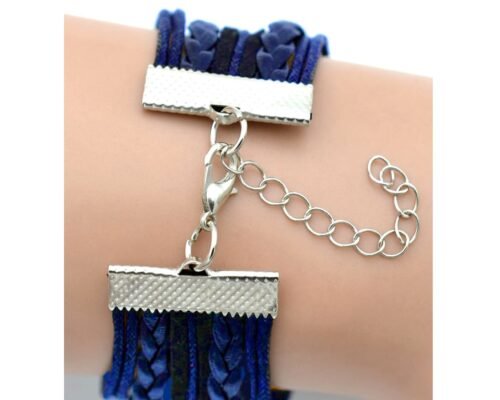 Love Dogs Infinity bracelet with Dog Paw - Navy, Black - Image 2