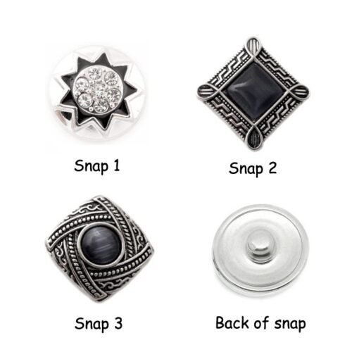 Interchangeable Snap Button charms Set of 3 - Opulence - Image 2