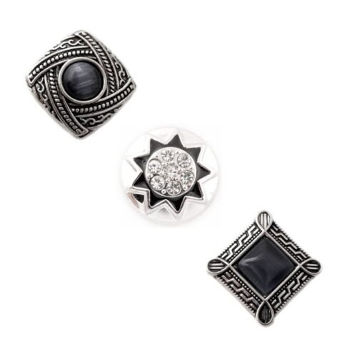 Interchangeable Snap Button charms Set of 3 - Opulence