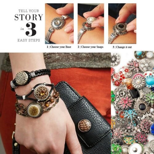 Crystal Bead Snap Charm Bracelet Set - London Big Ben - Image 5